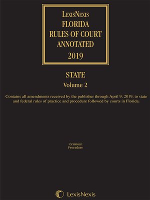 cover image of Florida Rules of Court Annotated